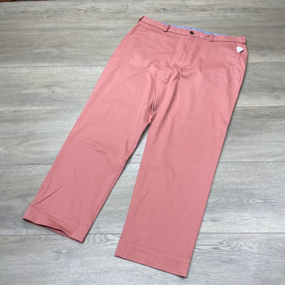 Brooks Brothers Chino Pants Mens 38x30 Pink Regular Fit Stretch Cotton 100193846